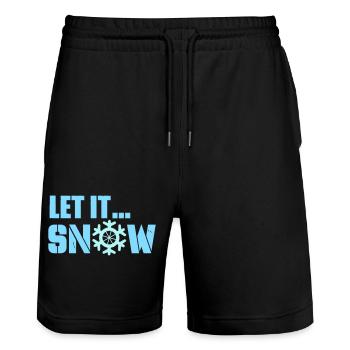 let it snow - Stanley/Stella Trainer Unisex Organic Jogging Shorts - black - Front - Nik (191cm) & Marisol (170cm)