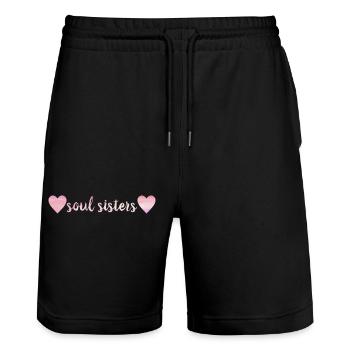 Amour - Short de jogging bio TRAINER Stanley/Stella unisexe - noir - Devant - Nik (191cm) & Marisol (170cm)