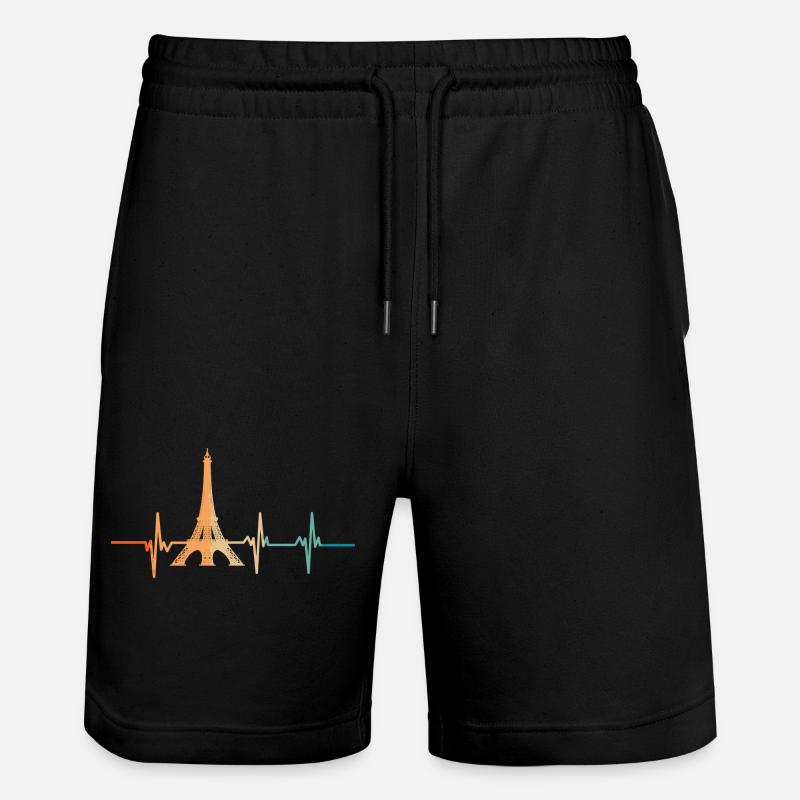 Herzschlag des Eiffelturms - Stanley/Stella Unisex Bio Joggingshorts Trainer  - Schwarz