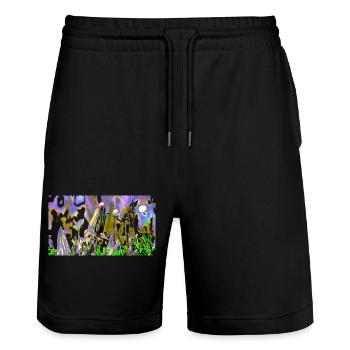 Meadow 731225 - Stanley/Stella Trainer Unisex Organic Jogging Shorts - black - Front - Nik (191cm) & Marisol (170cm)