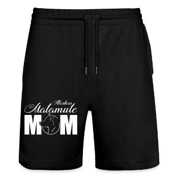Alaskan Malamute Mom Profile Dogs Dog Wilsigns - Stanley/Stella Trainer Unisex Organic Jogging Shorts - black - Front - Nik (191cm) & Marisol (170cm)
