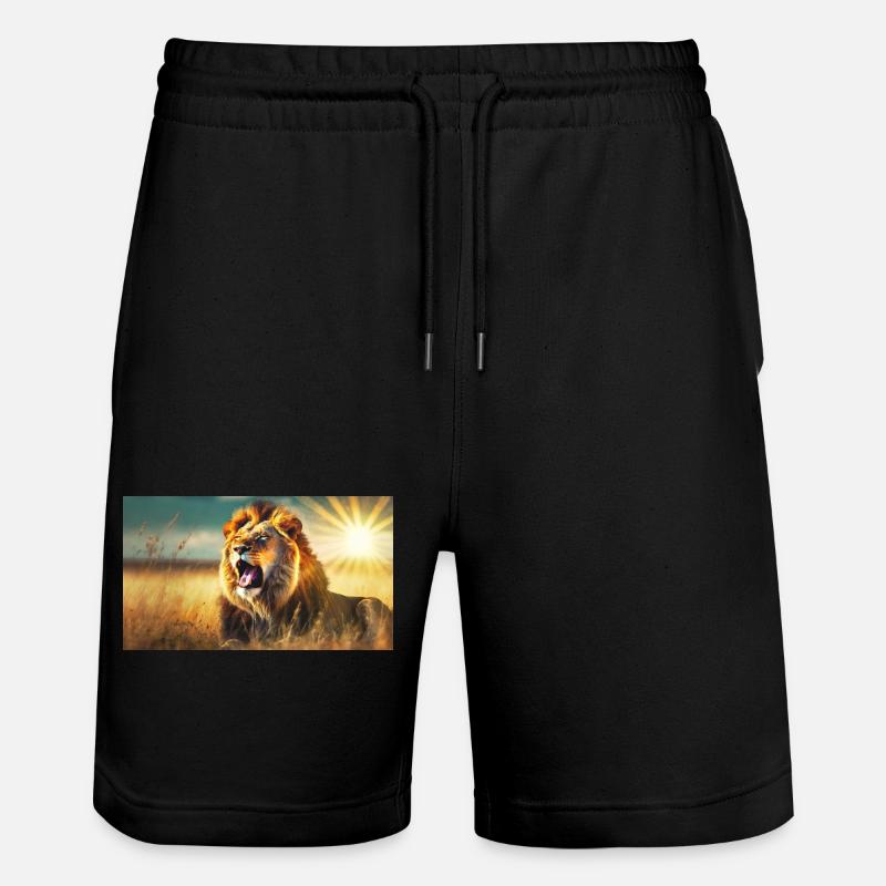 Niedliche Tiere chillen – Löwe - Stanley/Stella Unisex Bio Joggingshorts Trainer - Schwarz