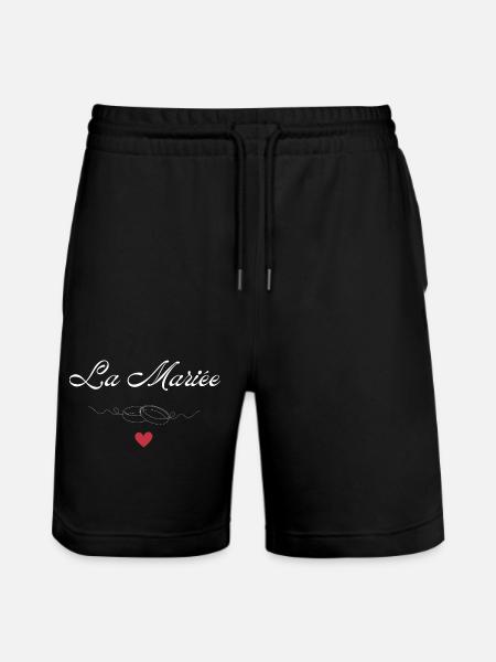 The Bride Rings-The Bride-to-be - Stanley/Stella Trainer Unisex Organic Jogging Shorts - black