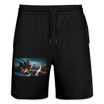 Gargoyle mit einem bösen Lächeln Monster dunkler Horror - Stanley/Stella Unisex Bio Joggingshorts Trainer  - Schwarz - Vorne - Nik (191cm) & Marisol (170cm)