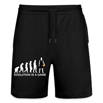 Basketball - Stanley/Stella Trainer Unisex Organic Jogging Shorts - black - Front - Nik (191cm) & Marisol (170cm)