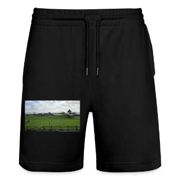 Landscape - Stanley/Stella Trainer Unisex Organic Jogging Shorts - black - Front - Nik (191cm) & Marisol (170cm)