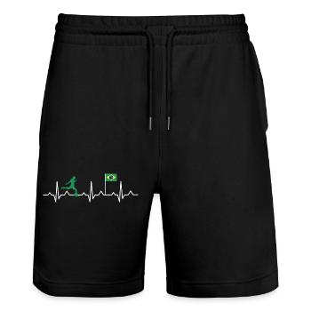 Football Heartbeat Brésil Ekg - Short de jogging bio TRAINER Stanley/Stella unisexe - noir - Devant - Nik (191cm) & Marisol (170cm)