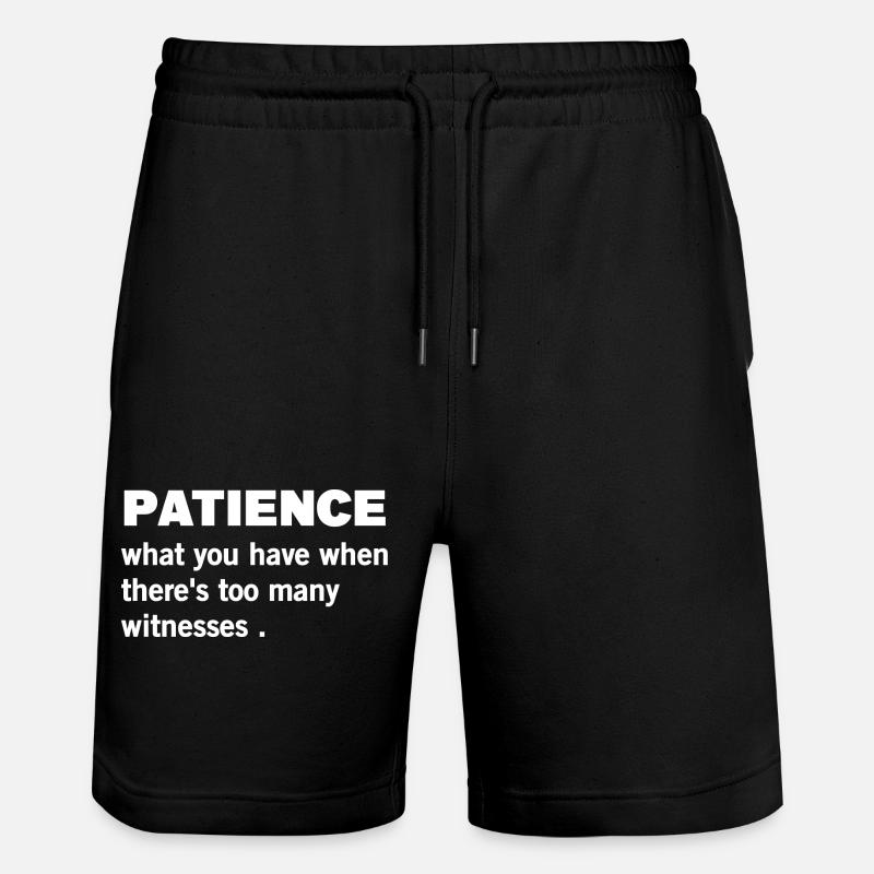 Patience citation amusante - Short de jogging bio TRAINER Stanley/Stella unisexe - noir