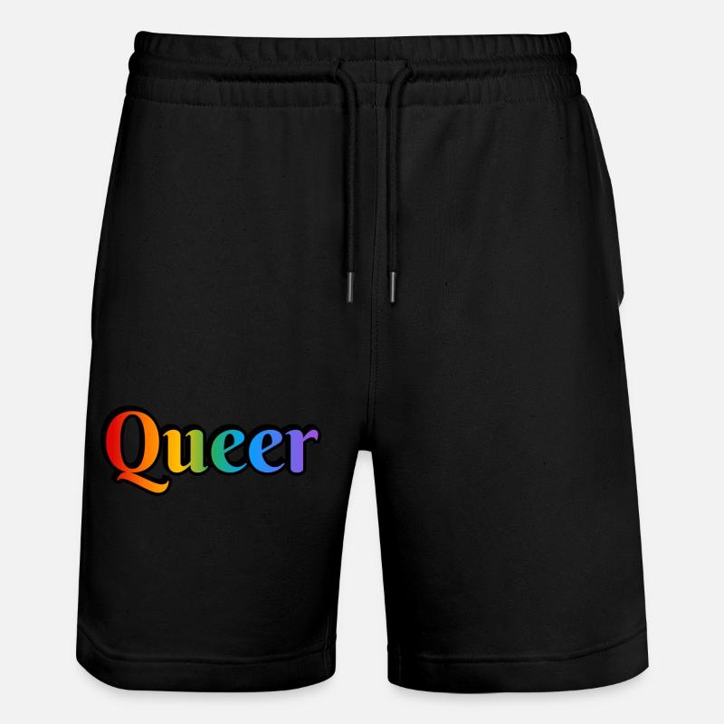 Texte arc-en-ciel queer - Short de jogging bio TRAINER Stanley/Stella unisexe - noir