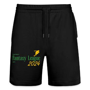 Fantasy Football League Logo - Stanley/Stella Trainer Unisex Organic Jogging Shorts - black - Front - Nik (191cm) & Marisol (170cm)