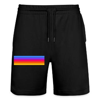 Design de rayures rétro aux couleurs vintage - Short de jogging bio TRAINER Stanley/Stella unisexe - noir - Devant - Nik (191cm) & Marisol (170cm)
