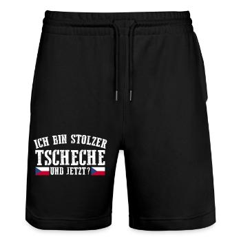 Tchèques République tchèque - Short de jogging bio TRAINER Stanley/Stella unisexe - noir - Devant - Nik (191cm) & Marisol (170cm)