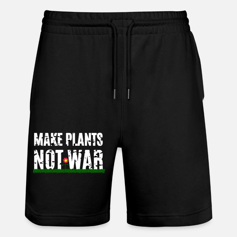 Make Plants Not War - Stanley/Stella Trainer Unisex Organic Jogging Shorts - black