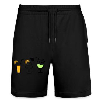 Cocktails - Short de jogging bio TRAINER Stanley/Stella unisexe - noir - Devant - Nik (191cm) & Marisol (170cm)