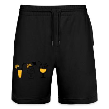 Cocktails - Short de jogging bio TRAINER Stanley/Stella unisexe - noir - Devant - Nik (191cm) & Marisol (170cm)