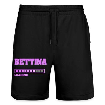 Bettina - Short de jogging bio TRAINER Stanley/Stella unisexe - noir - Devant - Nik (191cm) & Marisol (170cm)