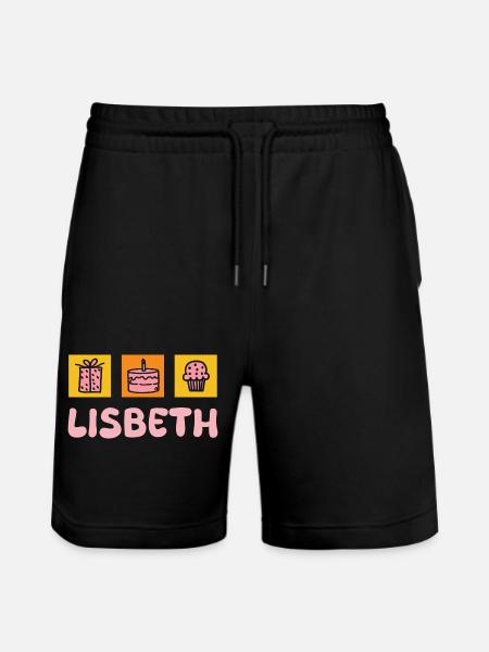 First name Lisbeth - Stanley/Stella Trainer Unisex Organic Jogging Shorts - black