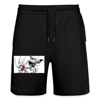 Anime full shotstyle d’illustration d’animal du corps entier - Short de jogging bio TRAINER Stanley/Stella unisexe - noir - Devant - Nik (191cm) & Marisol (170cm)