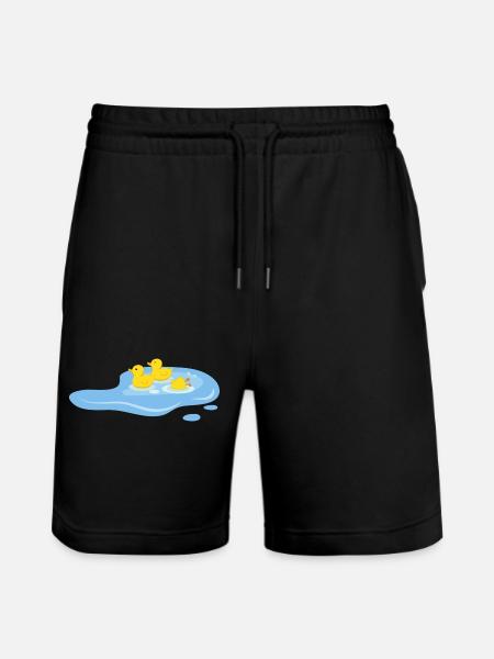 Ducks in a pond - Stanley/Stella Trainer Unisex Organic Jogging Shorts - black