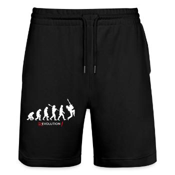 Revolution - Evolution Man Fun Twist 08 - Stanley/Stella Unisex Bio Joggingshorts Trainer  - Schwarz - Vorne - Nik (191cm) & Marisol (170cm)