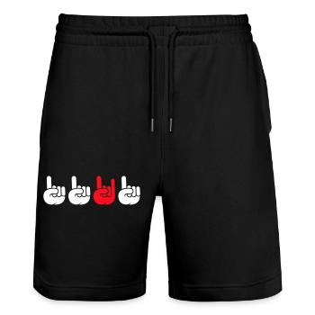 Anders Sein Heavy Metal Be Different Hard Rock Fan - Stanley/Stella Trainer Unisex Organic Jogging Shorts - black - Front - Nik (191cm) & Marisol (170cm)