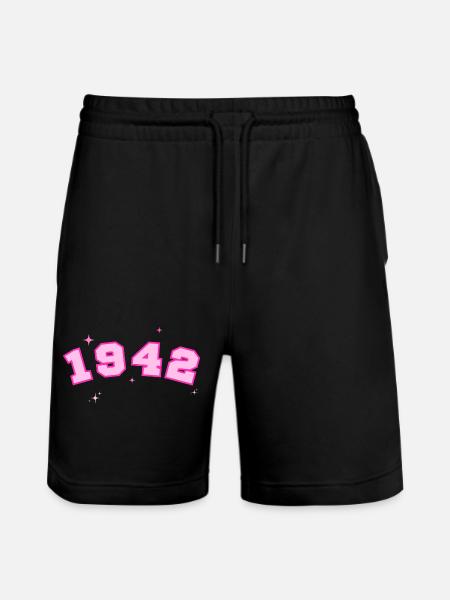 1942 rose star - Stanley/Stella Trainer Unisex Organic Jogging Shorts - black