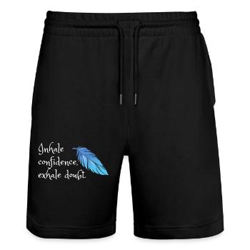 Inhale confidence, exhale doubt. - Stanley/Stella Unisex Bio Joggingshorts Trainer  - Schwarz - Vorne - Nik (191cm) & Marisol (170cm)
