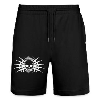 skull guns - Stanley/Stella Unisex Bio Joggingshorts Trainer  - Schwarz - Vorne - Nik (191cm) & Marisol (170cm)