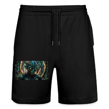 Alien 3 - Stanley/Stella Unisex Bio Joggingshorts Trainer  - Schwarz - Vorne - Nik (191cm) & Marisol (170cm)