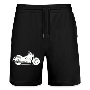 Motorrad - Stanley/Stella Unisex Bio Joggingshorts Trainer  - Schwarz - Vorne - Nik (191cm) & Marisol (170cm)