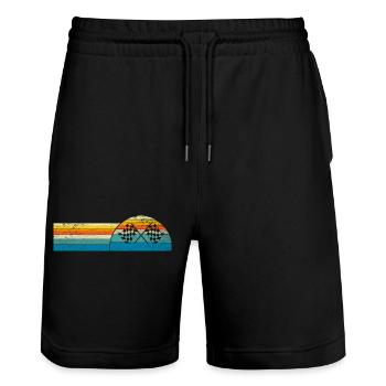 Race Flag Flag Symbol Icon Voitures Illustration - Stanley/Stella Unisex Bio Joggingshorts Trainer  - Schwarz - Vorne - Nik (191cm) & Marisol (170cm)