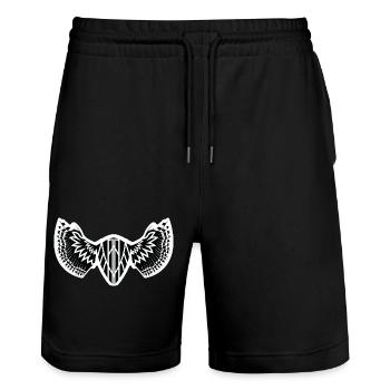 The Mystical Winged Ancient Shield - Stanley/Stella Trainer Unisex Organic Jogging Shorts - black - Front - Nik (191cm) & Marisol (170cm)