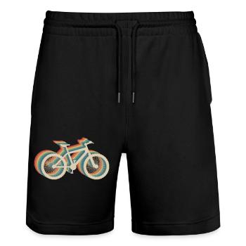 Fahrrad Vintage Mountainbike Retro - Stanley/Stella Unisex Bio Joggingshorts Trainer  - Schwarz - Vorne - Nik (191cm) & Marisol (170cm)