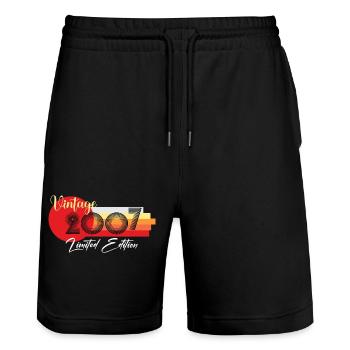 Vintage 2007 limited Edition 18.ter Junge Mädchen - Stanley/Stella Unisex Bio Joggingshorts Trainer  - Schwarz - Vorne - Nik (191cm) & Marisol (170cm)