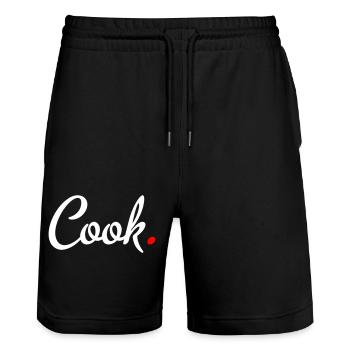 kochen - Stanley/Stella Unisex Bio Joggingshorts Trainer  - Schwarz - Vorne - Nik (191cm) & Marisol (170cm)