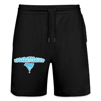 Apparatus builder as a profession - Stanley/Stella Trainer Unisex Organic Jogging Shorts - black - Front - Nik (191cm) & Marisol (170cm)