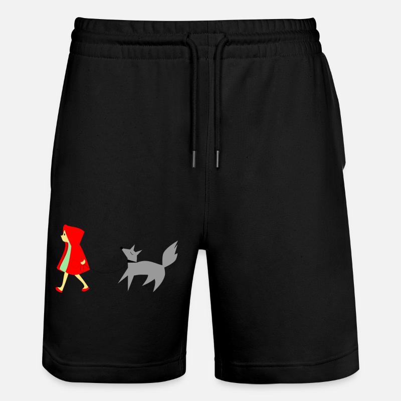 Rotkäppchen und der Wolf - Stanley/Stella Unisex Bio Joggingshorts Trainer  - Schwarz