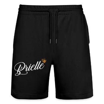 Brielle Nom personnalisé pour femmes enfants bambins - - Short de jogging bio TRAINER Stanley/Stella unisexe - noir - Devant - Nik (191cm) & Marisol (170cm)