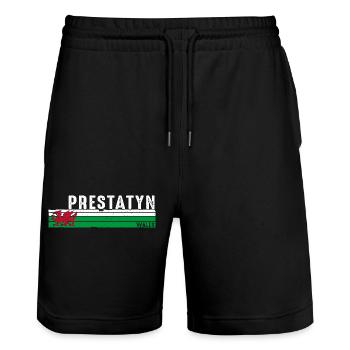 Prestatyn: Embrace Welsh Beauty and Charm - Stanley/Stella Trainer Unisex Organic Jogging Shorts - black - Front - Nik (191cm) & Marisol (170cm)