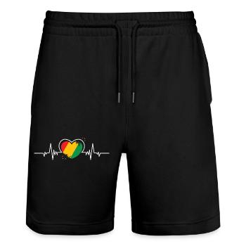 Heartbeat of Freedom Black History Month - Stanley/Stella Trainer Unisex Organic Jogging Shorts - black - Front - Nik (191cm) & Marisol (170cm)