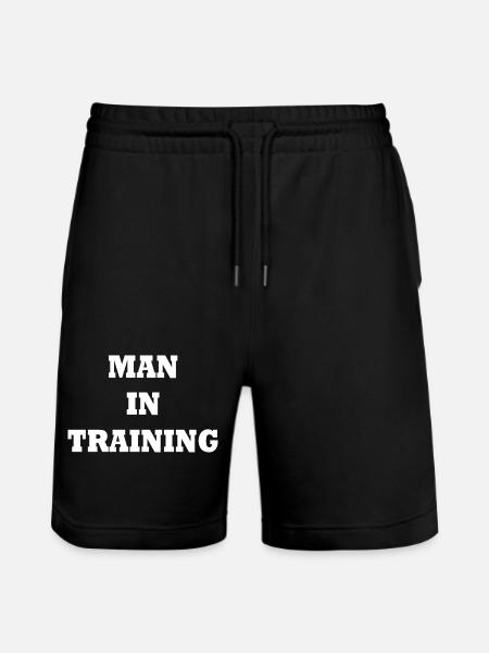 Man in Training - Stanley/Stella Trainer Unisex Organic Jogging Shorts - black