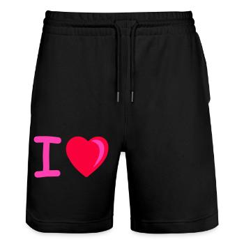 Je cœur - Short de jogging bio TRAINER Stanley/Stella unisexe - noir - Devant - Nik (191cm) & Marisol (170cm)