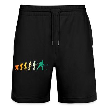 Eishockeyspieler Evolution Eishockey - Stanley/Stella Unisex Bio Joggingshorts Trainer  - Schwarz - Vorne - Nik (191cm) & Marisol (170cm)