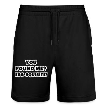 You Found Me? Egg-squisite! - Stanley/Stella Trainer Unisex Organic Jogging Shorts - black - Front - Nik (191cm) & Marisol (170cm)