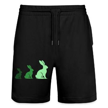 Lapin Lapin 3 - Short de jogging bio TRAINER Stanley/Stella unisexe - noir - Devant - Nik (191cm) & Marisol (170cm)