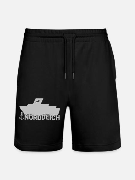 Ferry Norddeich Logo - Stanley/Stella Trainer Unisex Organic Jogging Shorts - black