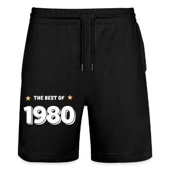 Best of 1980 - Short de jogging bio TRAINER Stanley/Stella unisexe - noir - Devant - Nik (191cm) & Marisol (170cm)