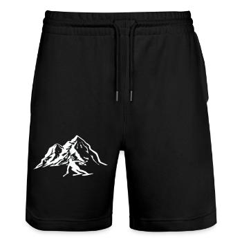 Ski Mountains 1 - Stanley/Stella Trainer Unisex Organic Jogging Shorts - black - Front - Nik (191cm) & Marisol (170cm)