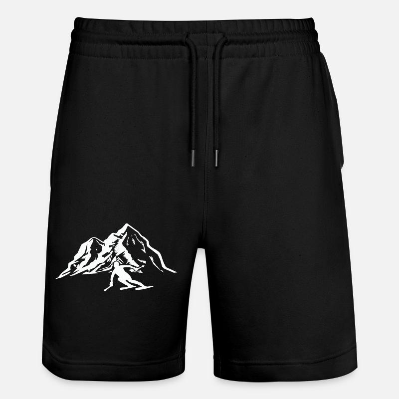 Ski Mountains 1 - Stanley/Stella Trainer Unisex Organic Jogging Shorts - black