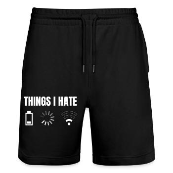 things i hate connection power loading - Stanley/Stella Unisex Bio Joggingshorts Trainer  - Schwarz - Vorne - Nik (191cm) & Marisol (170cm)